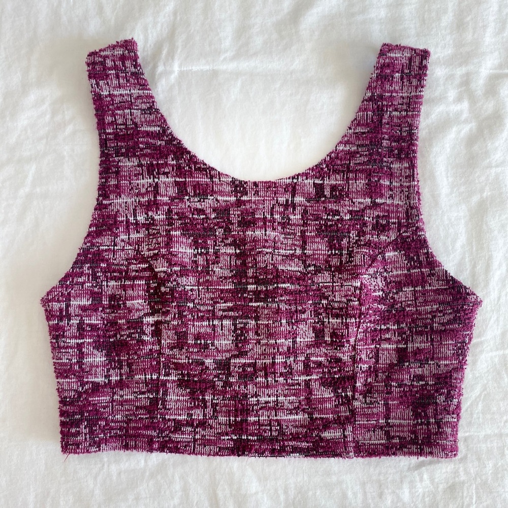 Free Press Textured Purple Crop Top